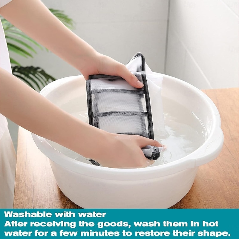 5 Pcs Underwear Drawer Organizer, Sock Bra Drawer Organizer Divider, Black Foldable Sock Underpants Organizer Drawer Divider, Storage Boxes for Clothes, Stockings, Ties & Bras4