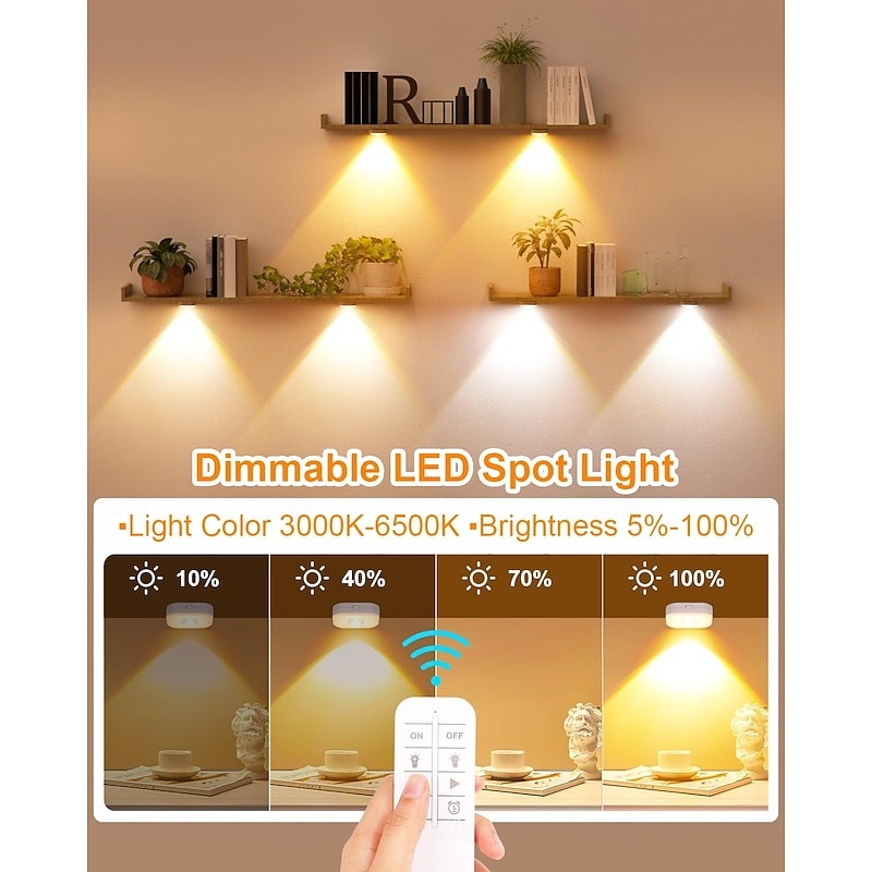 3 PCS Picture Light Charging, Cabinet Light, Night Light, Frame Light, Night Light Wall Light Bedside Lamp Reading Light Remote Control Infinite Dimming2