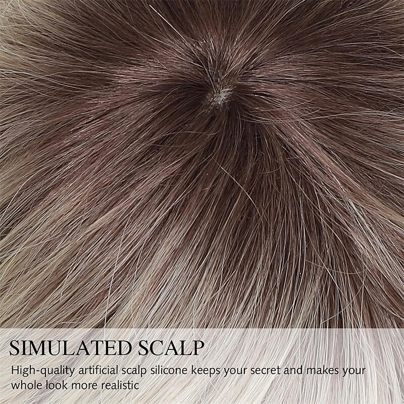 Ombre Blonde Wig Pixie Wig with Bangs for Daily Use or Cosplay Natural Straight Layered Synthetic Hair Short Wigs for Women Ladies3