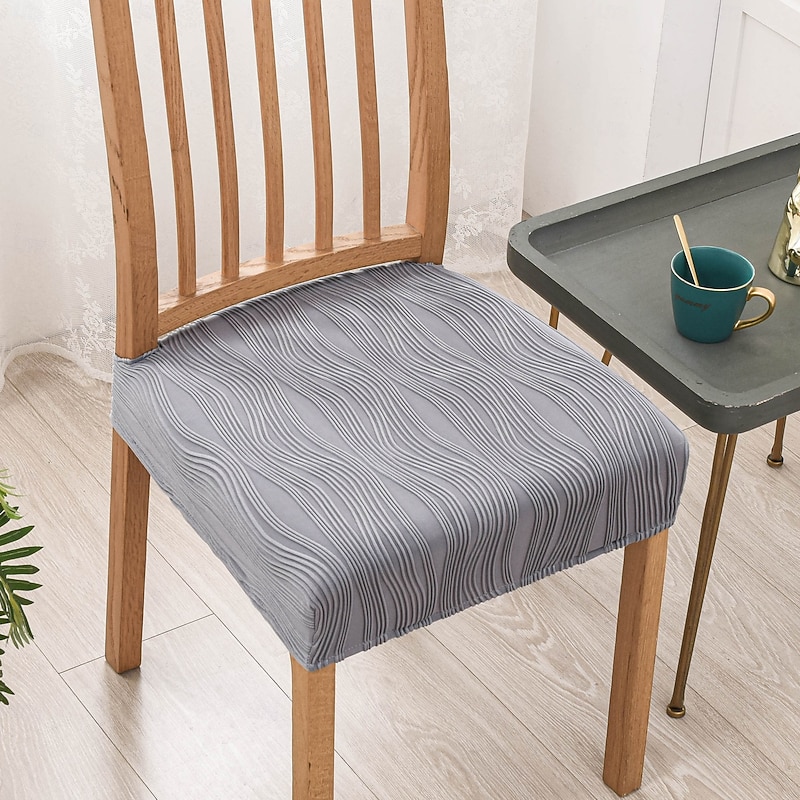 Stretch Dining Chair Seat Covers , Soft Removable Washable Seat Covers for Dining Chairs, Dining Room Seat Cover Slipcover Protector