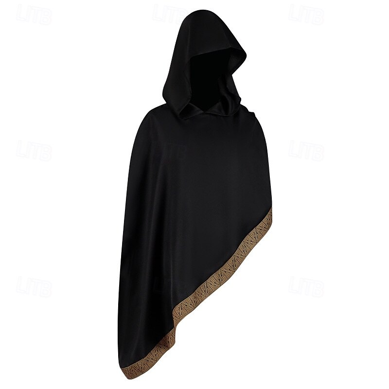 Retro Vintage Punk & Gothic Medieval Cape Cosplay Costume Cloak Elven Fancy Dress Men's Women's Unisex Halloween Carnival Performance Stage Masquerade Adults' Cloak All Seasons4