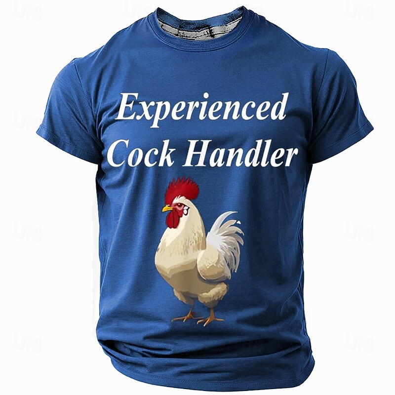 Men's Rooster Funny T Shirt Short Sleeve T shirt 3D Print Crew Neck Shirt Fashion Daily Street Casual Daily Black Red Blue Summer Spring All Seasons Clothing Apparel S M L XL XXL XXXL
