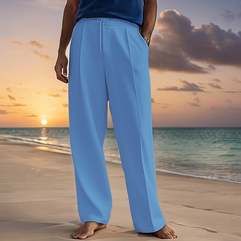 Men's Sweatpants Pocket Drawstring Elastic Waist Plain Comfort Sports Outdoor Daily Casual ArmyGreen Black Micro-elastic