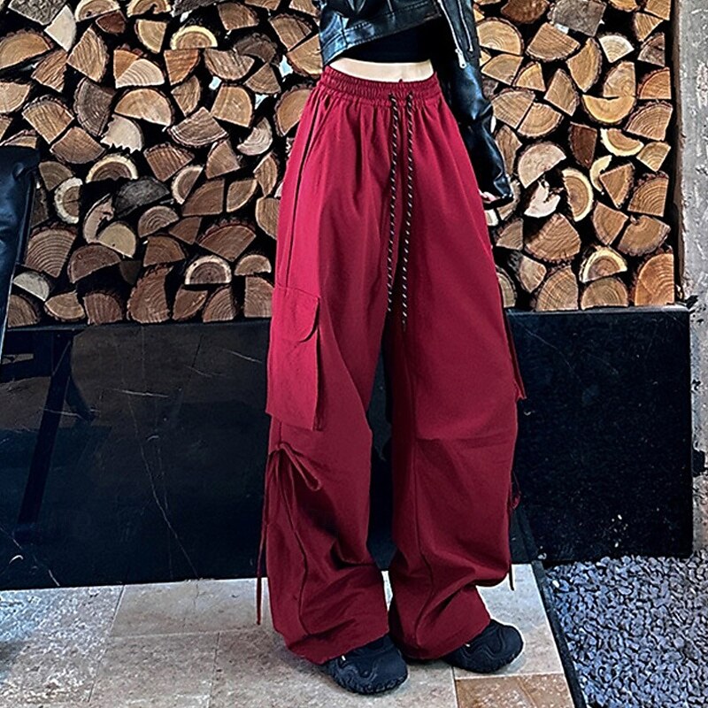 Women's Cargo Pants Hiking Pants Trousers Tactical Pants Outdoor Regular Fit Waterproof Pants / Trousers Drawstring Elastic Waist Black Red Hunting Climbing Camping / Hiking / Caving S M L XL3