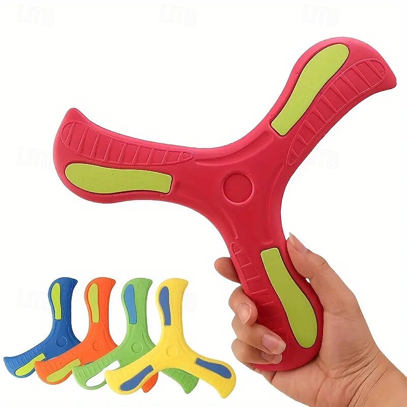Outdoor Boomerang Toy for Boys and Girls - Tri-Blade Flying Sports Boomerang for Kids & Family Educational Exercise & Coordination Game Random Color Selection Safe Material Ideal for Ages 6 & Up