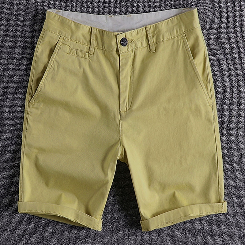 Men's Shorts Chino Shorts Bermuda shorts Pocket Plain Comfort Breathable Outdoor Daily Going out Fashion Streetwear Black Red2