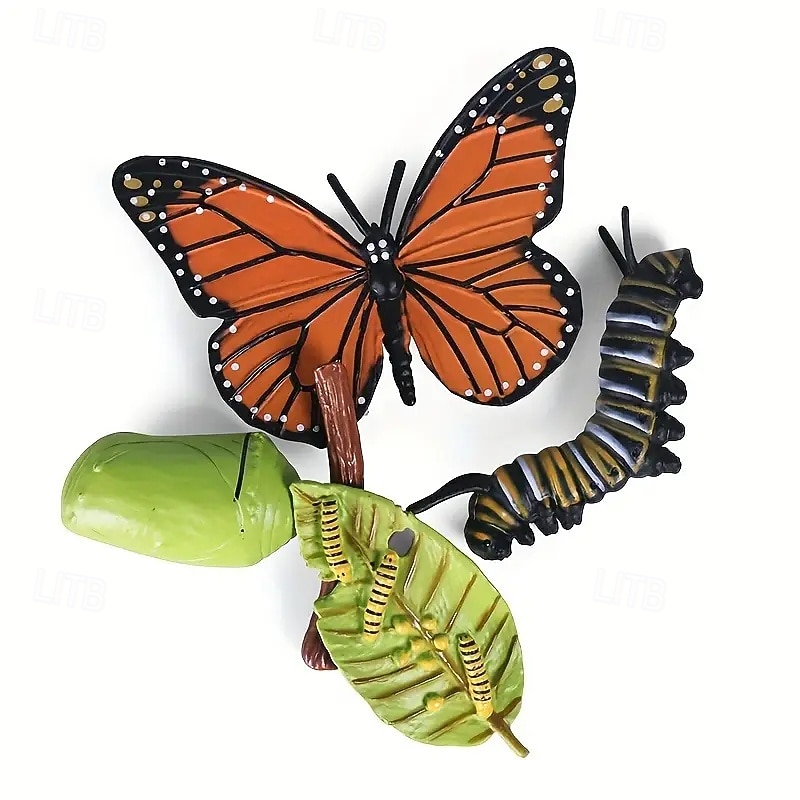 9pcs Life Cycle Figurines Toy Set of Butterflies and Frogs Butterflies Educational School Project3