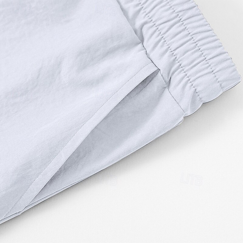 Men's Shorts Beach Shorts Running Shorts Casual Shorts Drawstring Elastic Waist Straight Leg Plain Breathable Soft Knee Length Outdoor Daily Holiday Vacation Fashion White Micro-elastic4