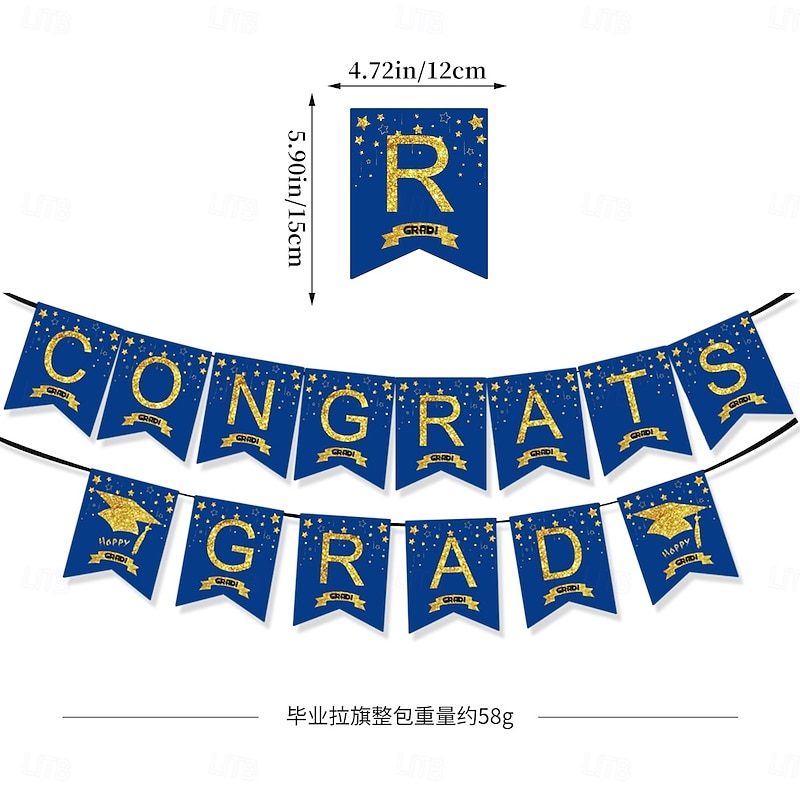 Congrats Grad Banner for Graduation Decorations Graduation Banner for Graduation Party Decorations Garland Bunting Hanging Flag Sign3