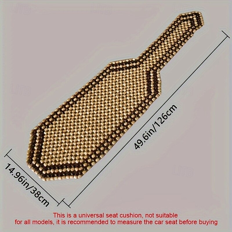 Natural Wooden Bead Car Seat Cushion Universal Fit Cooling Massage Ventilated Seat Cover for Summer3