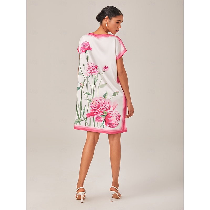 Floral Printed Flowy Wide Boat Neck Midi Dress3