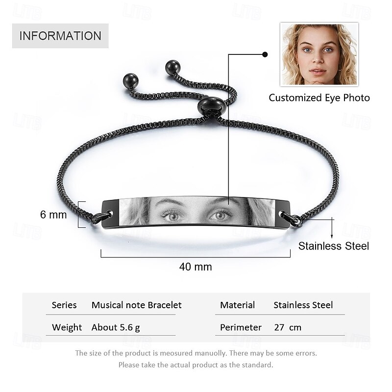 Personalized Eye Photo Bracelet Custom Best Gift for Wife, Lover, Mom, Dad, Grandparents, Unique Keepsake for Mothers Day, Womens Day, Valentines Day, Christmas, Anniversary, Birthday2