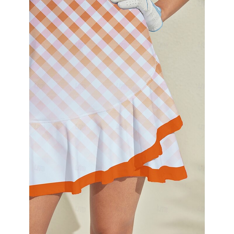 Women's Golf Dress Brown Sleeveless Ladies Golf Attire Clothes Outfits Wear Apparel4