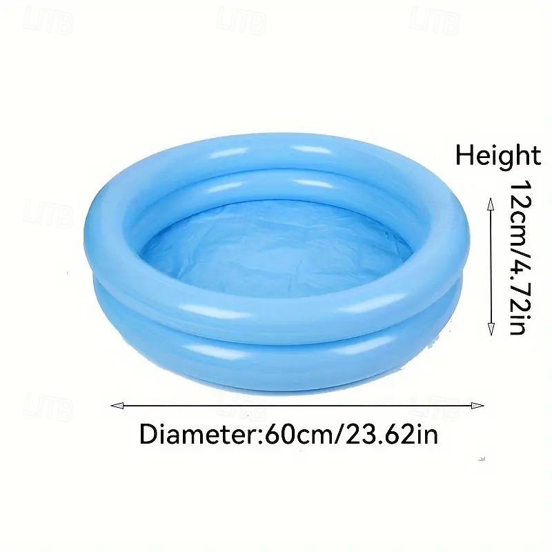 1pc Inflatable Swimming Pool 23.6inch Double-Layer Round Air Floating Tray Indoor Fishing Pond PVC Material Unisex No Power Required Perfect for Pool Party Christmas Gift - Blue3