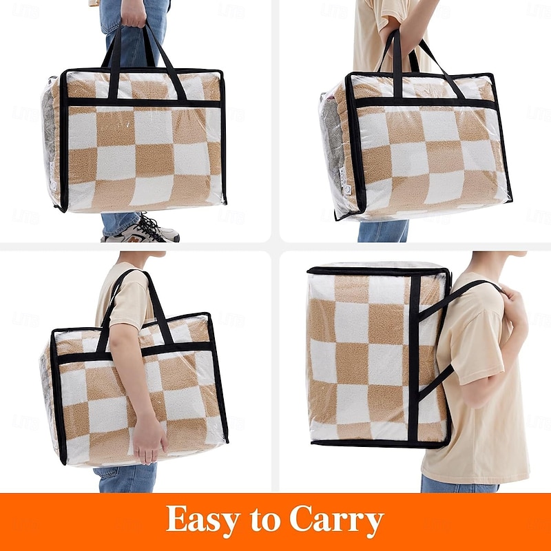 3 Pack Clear Blanket Storage Bags with Zipper, Under-Bed Storage  Vinyl Foldable Moving Bags Closet Organizers and Storage Containers for Bedding, Blankets, Comforters, Clothing, Toys, Quilt, Duvet2