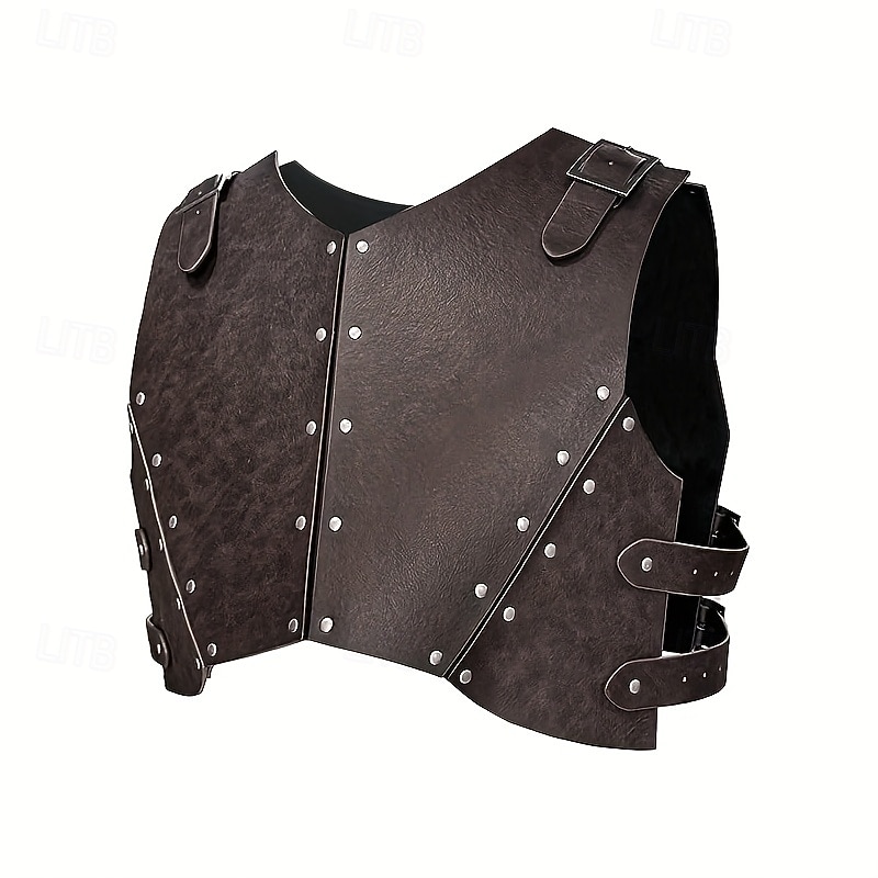 Retro Vintage Medieval Renaissance Armor Masquerade Chest Guard Warrior Viking Rivet Fancy Dress Men's Celtic Halloween Carnival Masquerade Performance Halloween Masquerade Adults' Shoulder Armor All