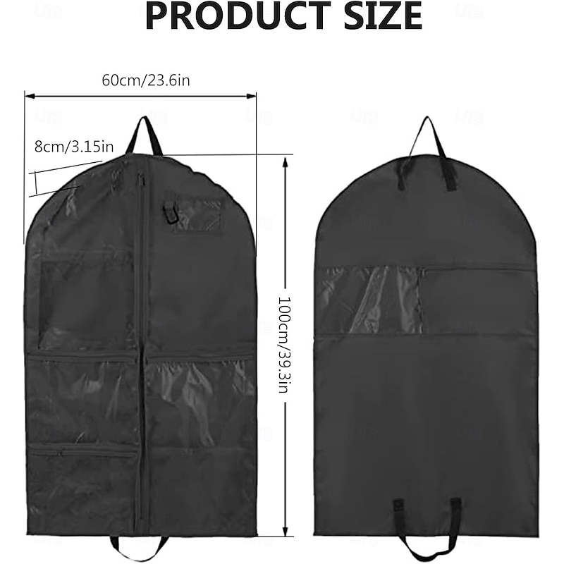 Children Garment Bag with 5 Pockets, 210D Oxford Fabric Short Foldable Costume Storage Cover, Washable Dustproof Clothing Bag for Performances, Recitals, Travel, Competitions, Uniforms3