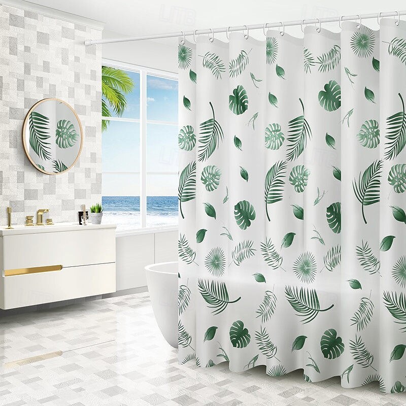 Shower Curtain with Hooks 180cm*180cm(70