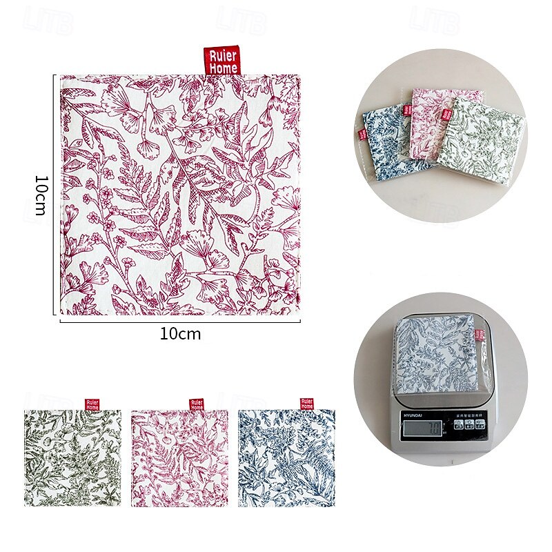 Fabric Coaster With Printed Double-Layer Insulation Pad, Simple Style Square Mug Pad3
