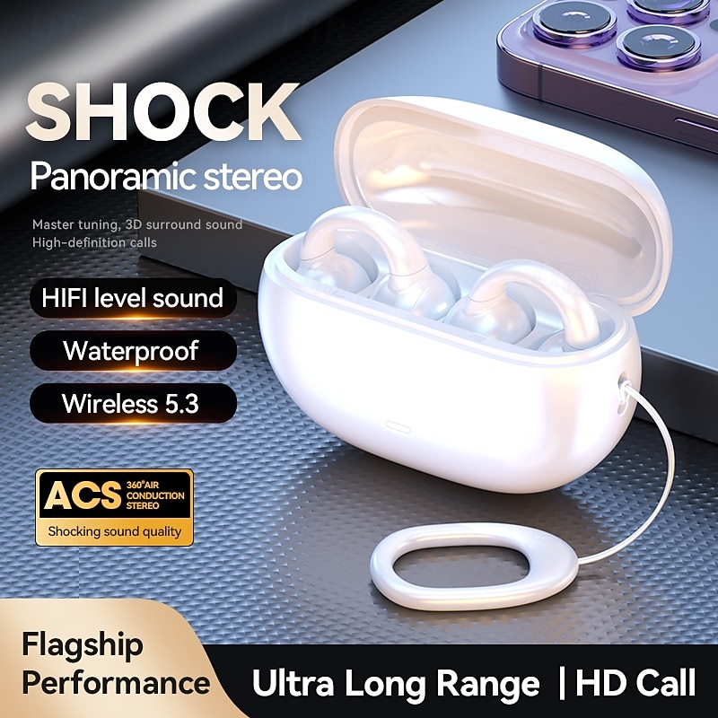 m55 True Wireless Headphones TWS Earbuds Ear Hook Bluetooth 5.3 with Charging Box Long Battery Life for Fitness2