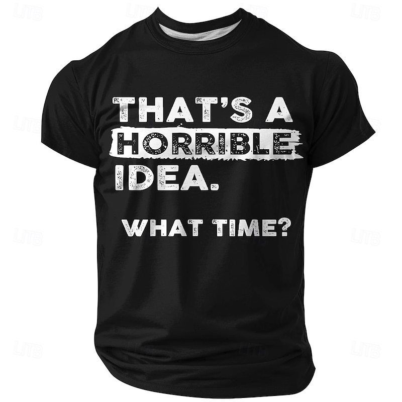 Men's Funny T Shirt Polyester Short Sleeve Graphic Shirt Black Red Blue Comfortable Tee Party Street Fashion Designer Clothing4