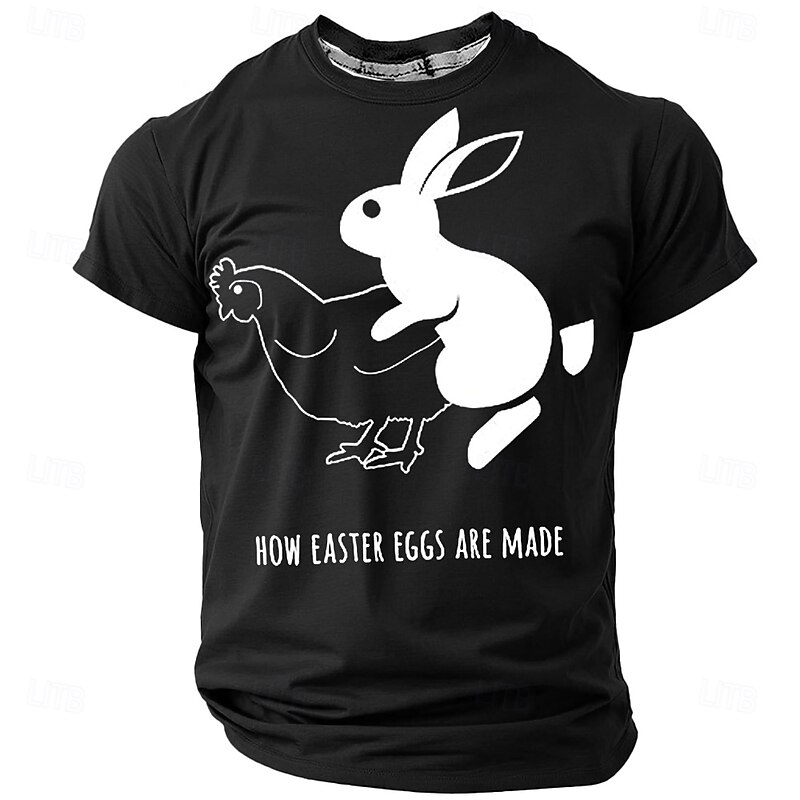 Easter Men's Animal Funny T Shirt Short Sleeve T shirt 3D Print Crew Neck Round Neck Shirt Fashion Daily Casual Street Casual Daily Black Red Blue Summer Spring All Seasons Clothing Apparel S M L XL4