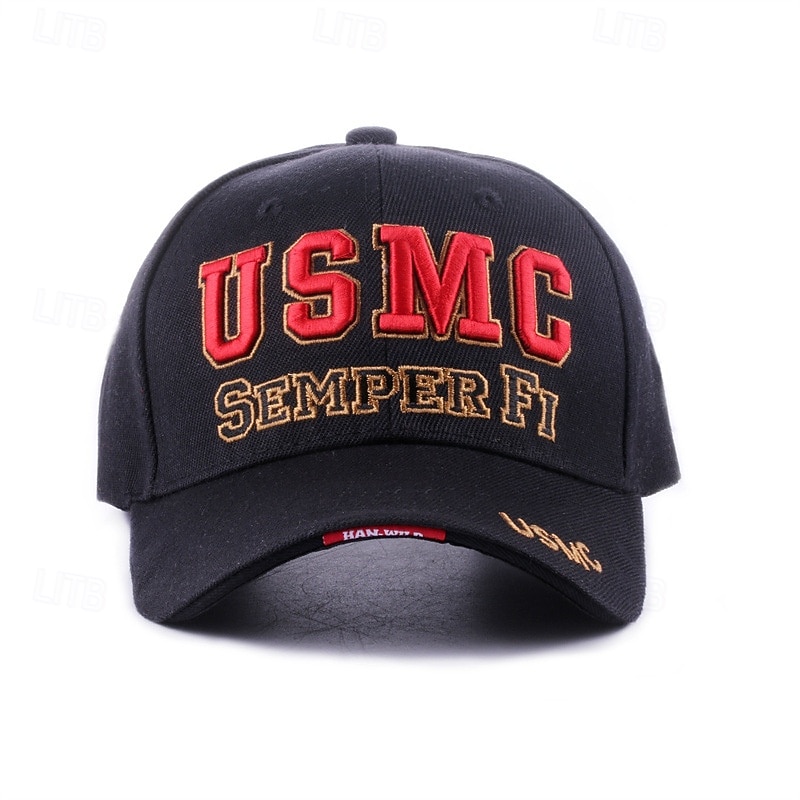 Men's Baseball Cap Sun Hat Trucker Hat Black Red Cotton Blend Embroidered Fashion Casual Daily School Wear Letter Adjustable Sunscreen Breathable2