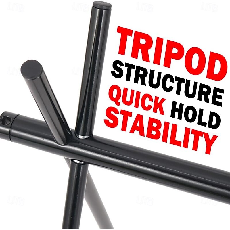 Foldable Tripod Camping Hanging Rack - 4 Hooks Outdoor Cookware Storage Portable, Outdoor Camping Folding Rack3