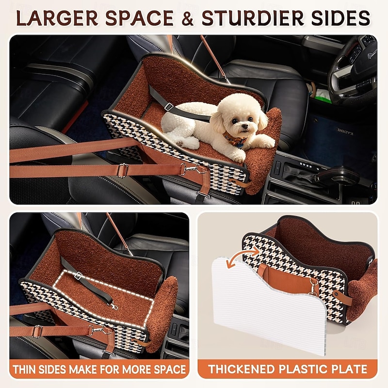 Foldable Center Console Dog Car Seat Pet Puppy Car Seat Middle Console Dog Armrest Booster Seat for Small Dogs2
