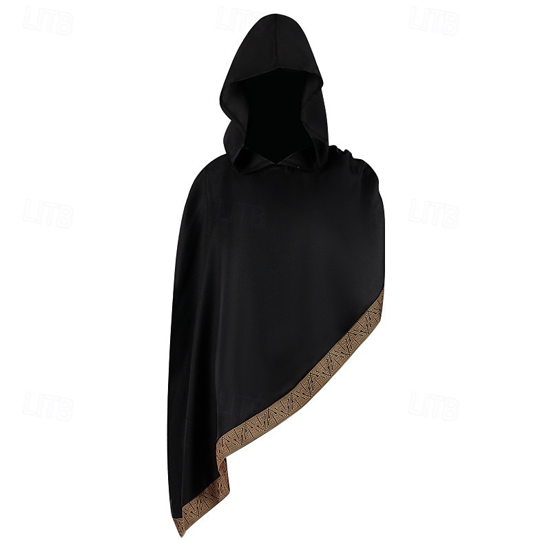 Retro Vintage Punk & Gothic Medieval Cape Cosplay Costume Cloak Elven Fancy Dress Men's Women's Unisex Halloween Carnival Performance Stage Masquerade Adults' Cloak All Seasons2