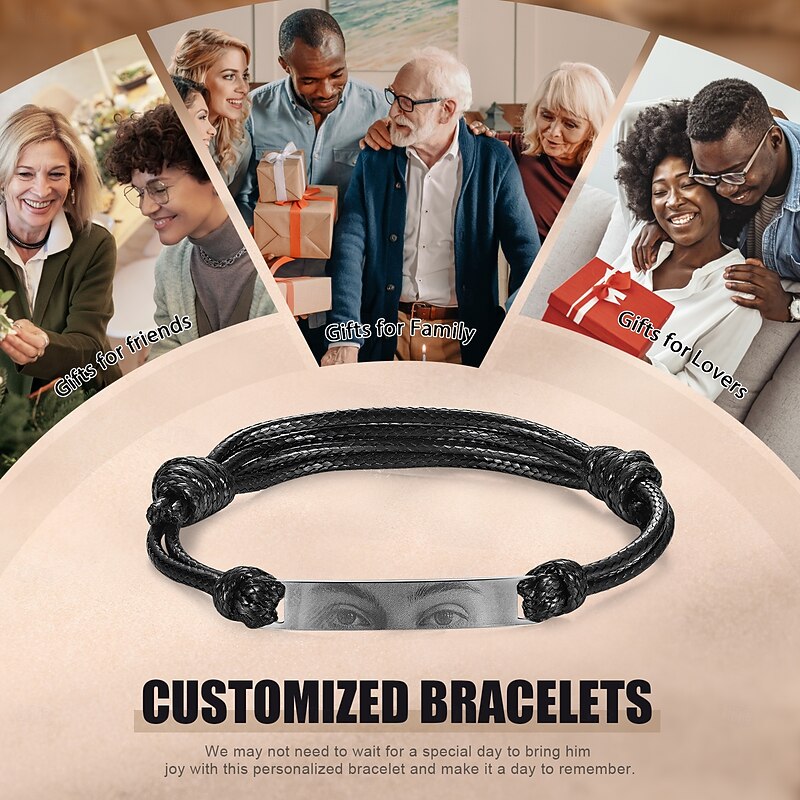 Personalized Custom Eye Hand Rope Custom Best Gift for Dad Husband, Father, Boyfriend - Unique Photo Customization for Special Occasions and Thoughtful Celebrations3