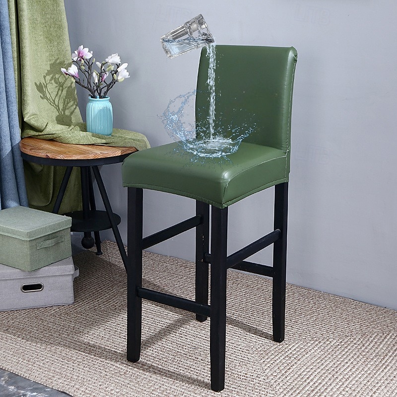 Waterproof Club Chair Cover Swivel Chair Cover Stretch Fabric Small Size Short Back Seat Cover Barstool Home Decor