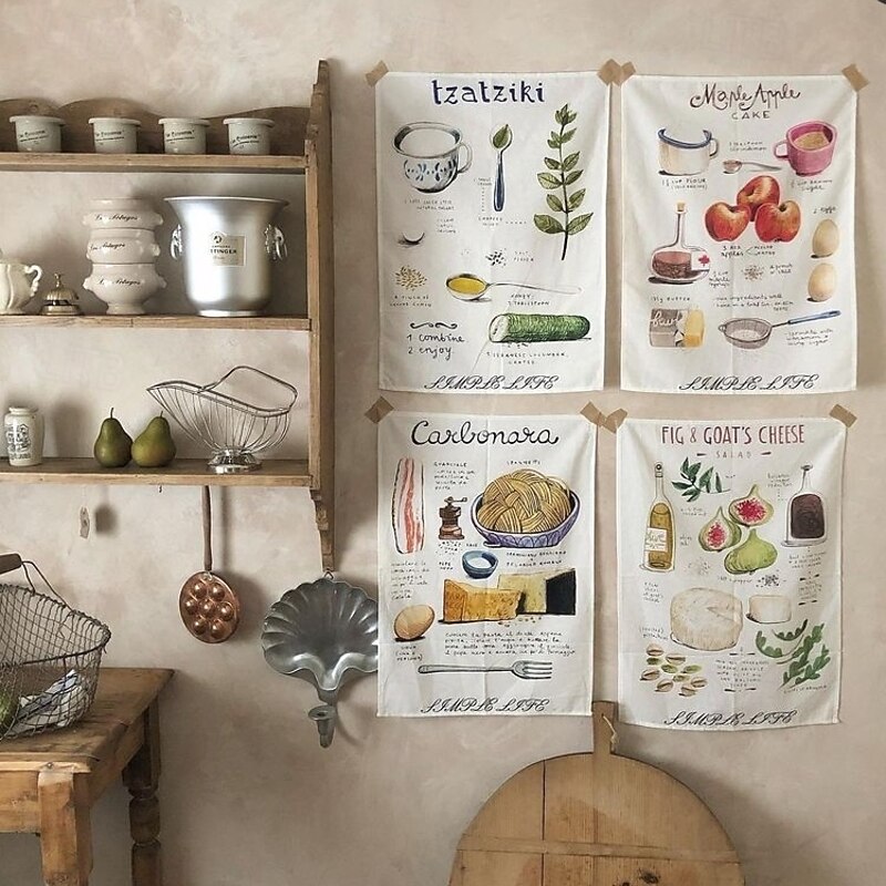 Classic Pure Cotton English Printed Placemats, Restaurant Table Decorations, Hanging Towels, Shooting Background Cloth