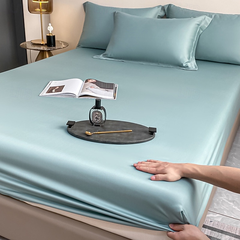 Ice Silk Bed Sheet Single Piece Summer Ice Silk Bed Cover Simmons Mattress Protector Bed Cover Three Piece Set3