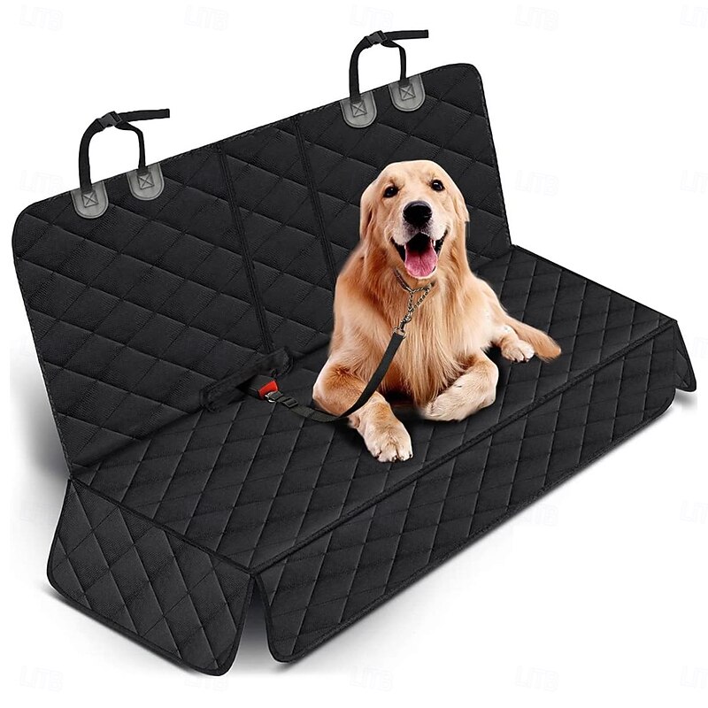 Dog Car Seat Cover Back Seat Cover for Dogs Pet Car Seat Protector Waterproof Bench Car Seat Cover Non-Slip Reat Seat Cover fits Middle Armrest for Most Cars Trucks SUVs