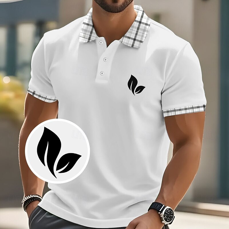 Men's Graphic Polo Short Sleeve Polo Shirts Collared Shirts Casual School Outdoor Athleisure Daily Wear 3D Print Summer White Pink Blue4