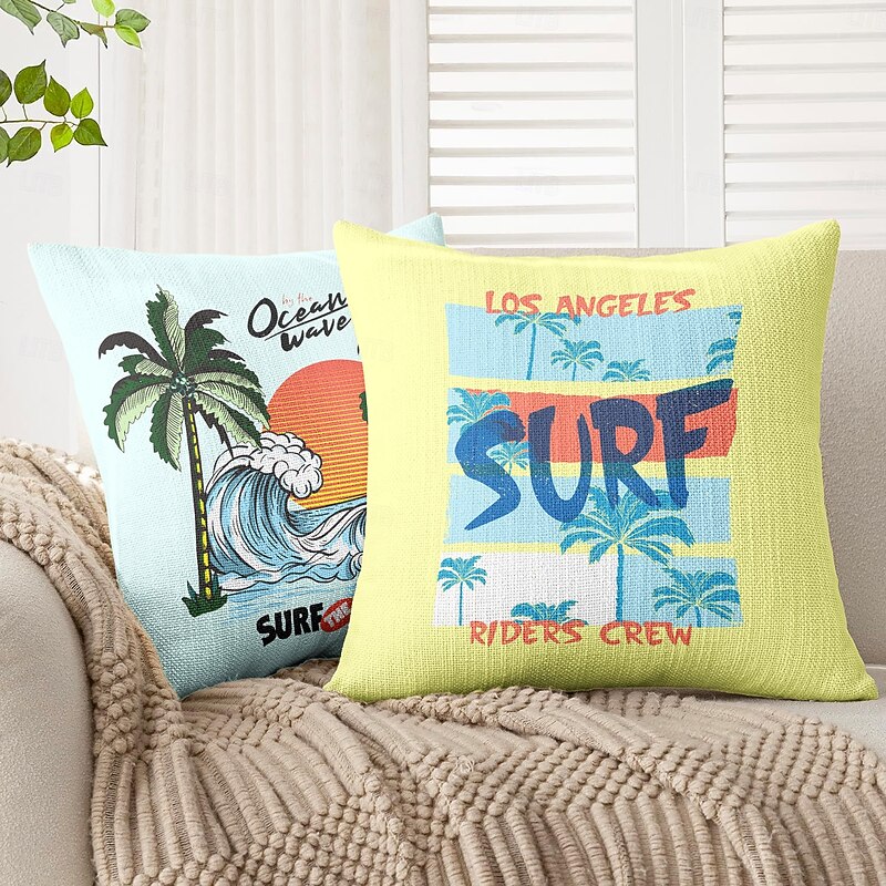 Summer Vibe Decorative Toss Pillows Cover 1PC Soft Square Couch Cushion Case Pillowcase for Bedroom Livingroom Sofa Chair4
