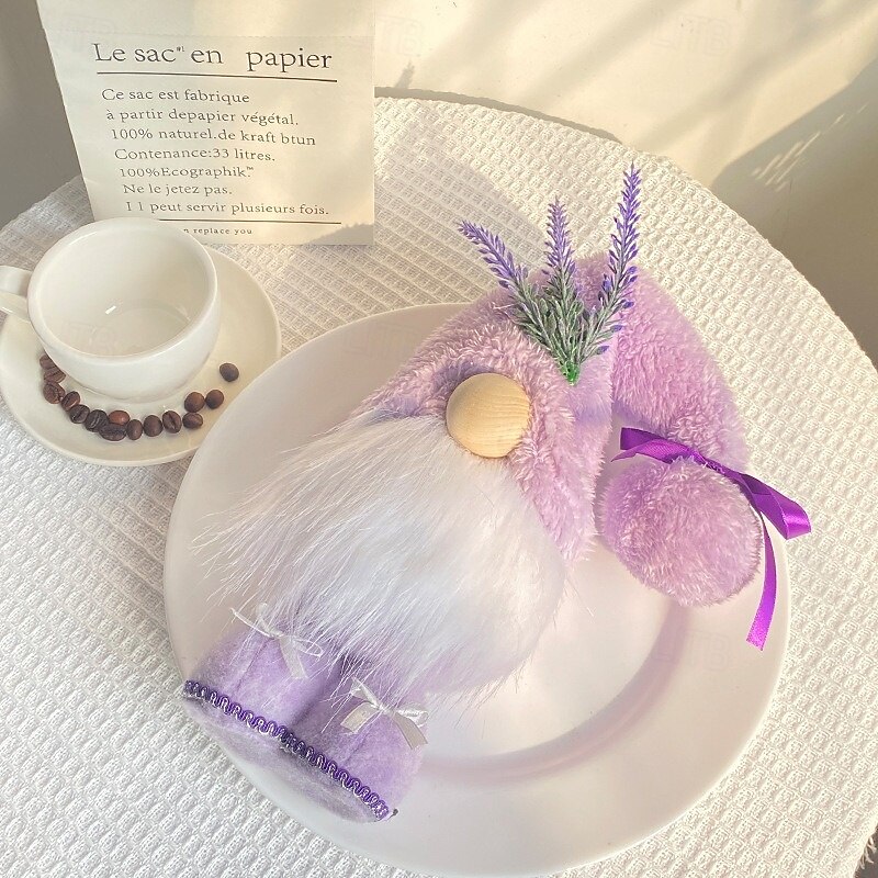 Mother's Day Gnome Decoration, Purple Standing Faceless Gnome Doll, Tabletop Figurine for Mom, Cute Holiday Shelf Decor Gift for Her3