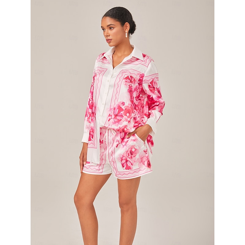 Floral Printed Adjustable Drawstring Casual Shorts4