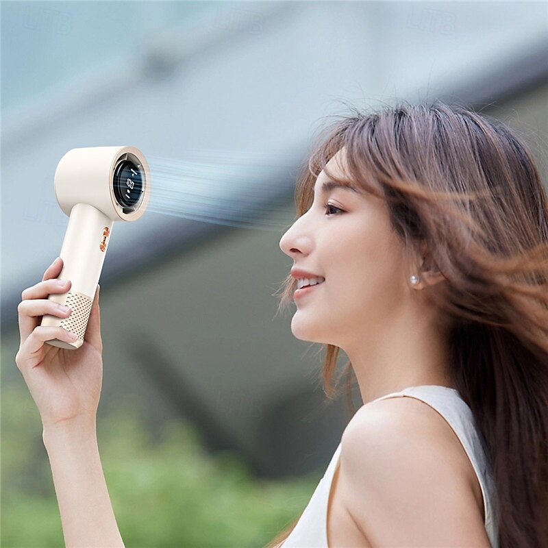 High-Speed Handheld Fan – 199-Speed Adjustable Cooling & Heating Modes, Portable Quiet Brushless Motor, LED Display, Multi-Gear Wind Power for Home, Travel & Outdoor4