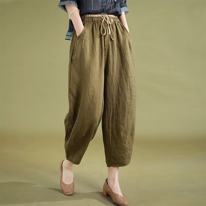 Retro Vintage Medieval Renaissance Ankle Length Pants Solid Color Fancy Dress Women's Vacation Casual Daily Adults' Pants Spring & Summer2