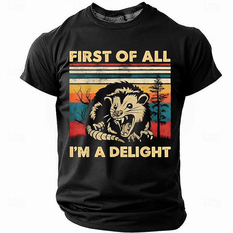 Men's Animal Funny T Shirt Short Sleeve T shirt 3D Print Crew Neck Shirt Fashion Daily Casual Street Casual Daily Black Red Blue Summer Spring All Seasons Clothing Apparel S M L XL XXL XXXL