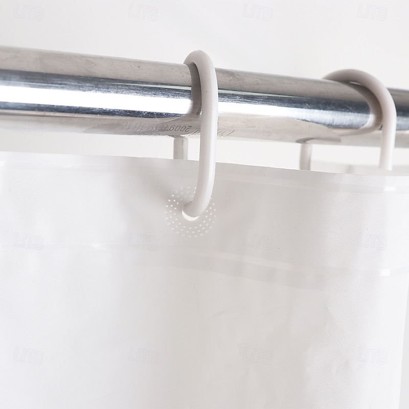 Shower Curtain PEVA Waterproof Mildew Resistant Bathroom Curtains with Hooks Easy Installation Quick-Drying 180cm*180cm(70"*70") White Blue2