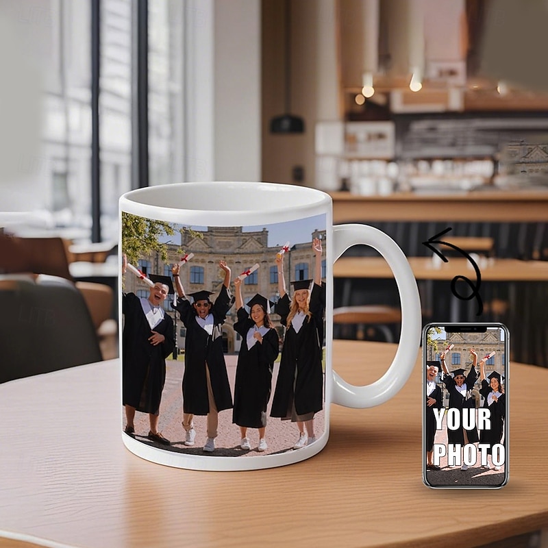 Personalized Graduation Gift MugClass of 2025 Custom Photo Coffee Cup Graduate Gift for Him or Her Congrats Graduation Party Favor 11oz Ceramic Keepsake Cup2