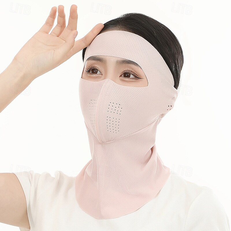 Spring Summer Women's Sunscreen Breathable Fashion Mask Ice Silk Seamless Facekini2