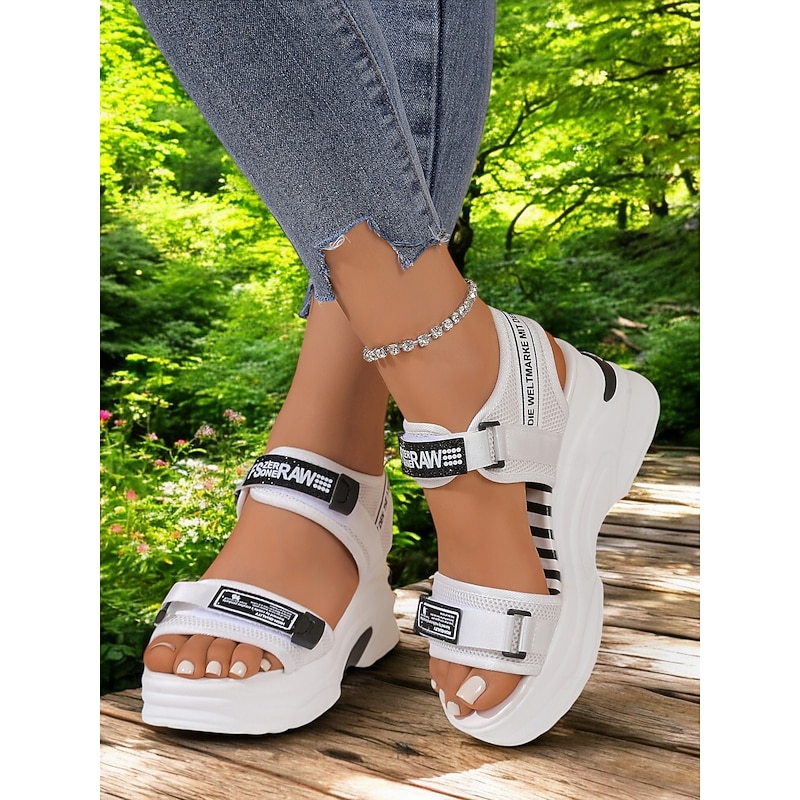Women's Sport Platform Sandals – Adjustable Strap Chunky Sandals for Walking, Travel & Streetwear