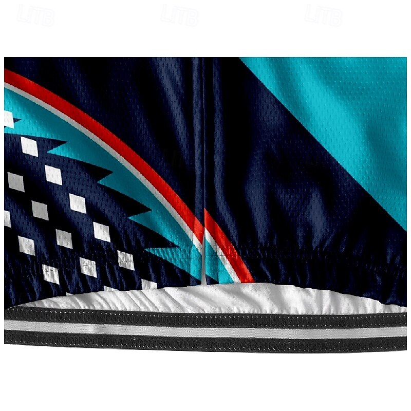 Men's Cycling Jersey Graphic Geometic Short Sleeve Bike Tee Tshirt Jersey with 3 Rear Pockets Mountain Bike MTB Quick Dry Anatomic Design Wicking Breathable Sports Red Blue Sky Blue Clothing Apparel4