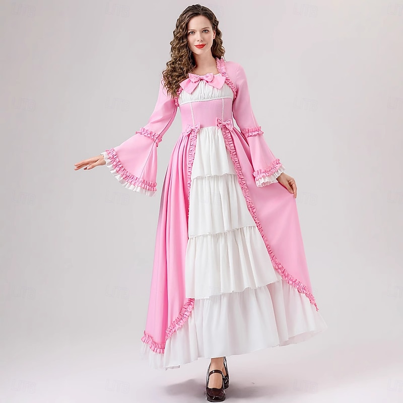 Vintage Dress Princess A-Line Square Neck Fancy Dress Halloween Masquerade Performance Party Halloween Dress All Seasons4