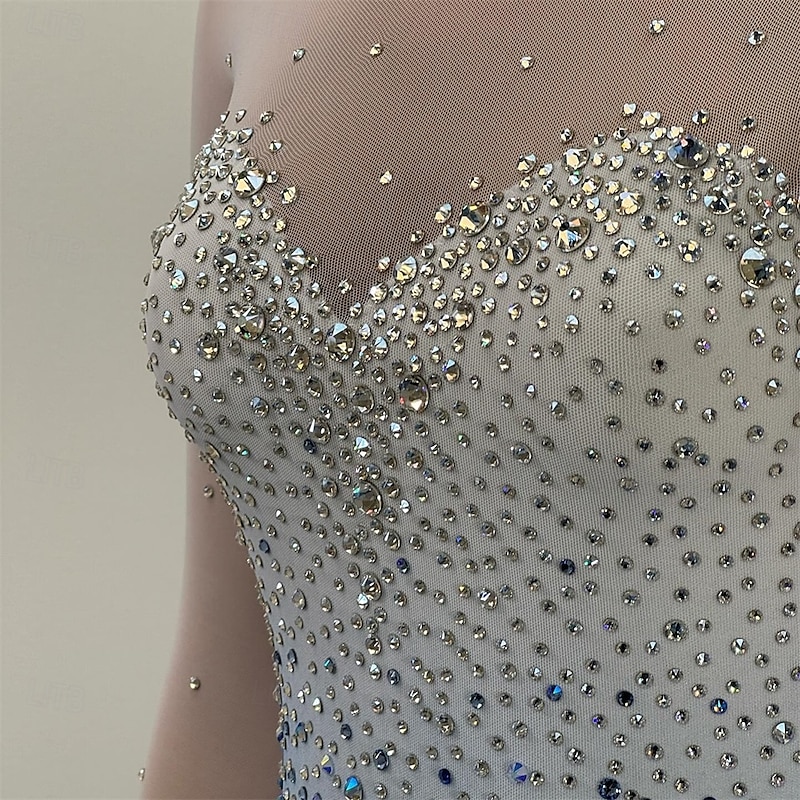 Figure Skating Dress Women's Girls' Ice Skating Dress Gold Patchwork Open Back Mesh High Elasticity Training Competition Skating Wear Classic Crystal / Rhinestone Long Sleeve Ice Skating Figure4