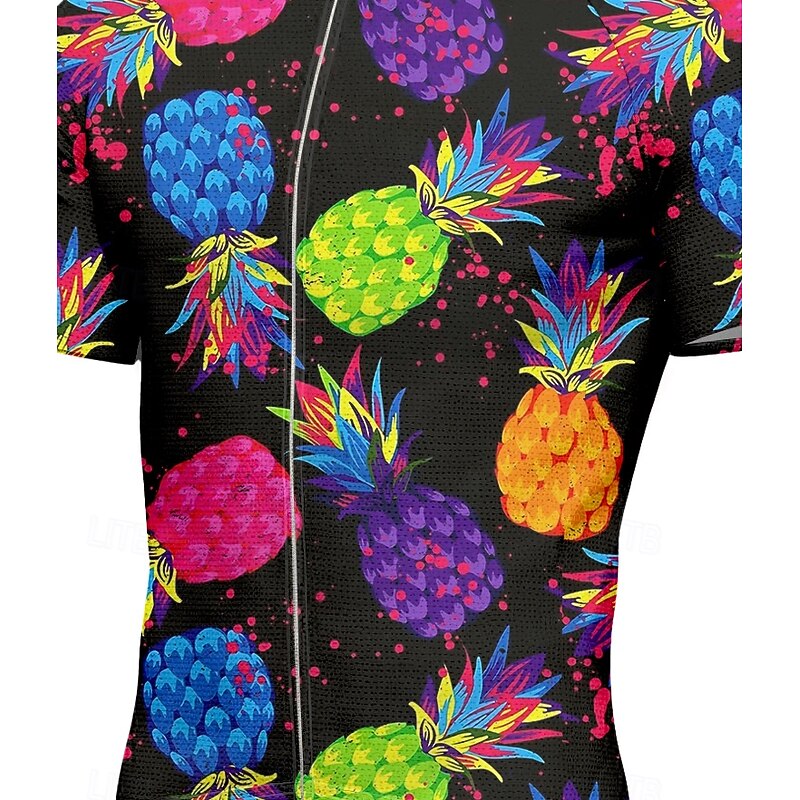 Men's Cycling Jersey Graphic Color Block Plants Short Sleeve Bike Tee Tshirt Top with 3 Rear Pockets UV Resistant Quick Dry Front Zipper Reflective Strips Sports Rainbow Clothing Apparel3